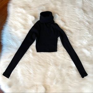 Re/Done Cropped Turtleneck Top - Size Small